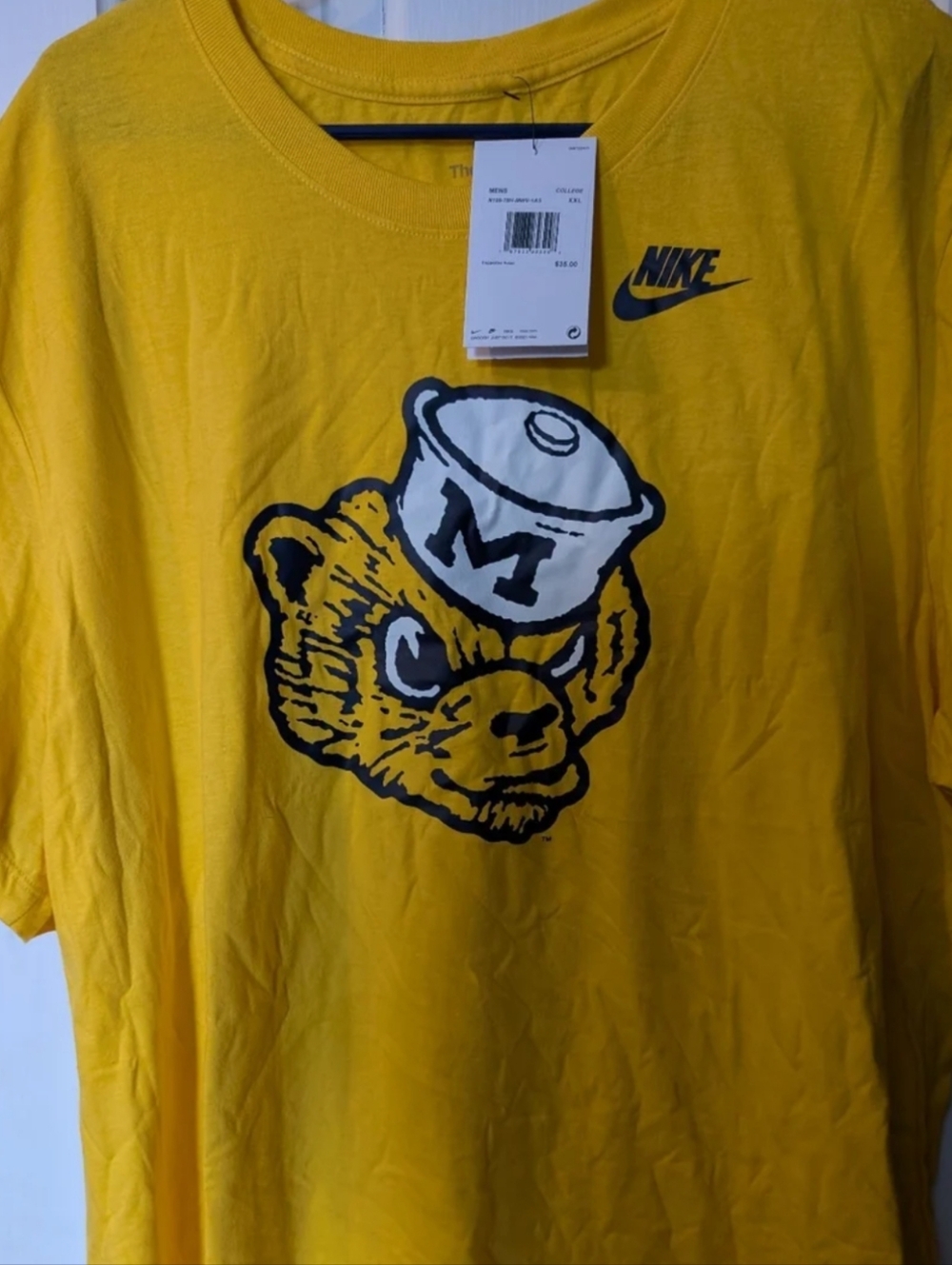 Nike Michigan Wolverines Vintage Logo T-shirt XXL NWT